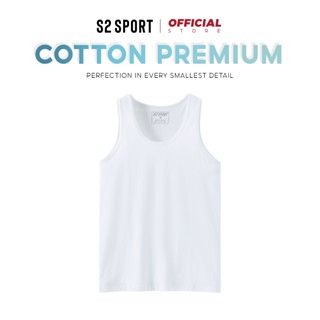 Áo ba lỗ thun nam trơn S2 SPORT áo sát nách trắng cotton premium co giãn thoáng khí thấm hút - SC21