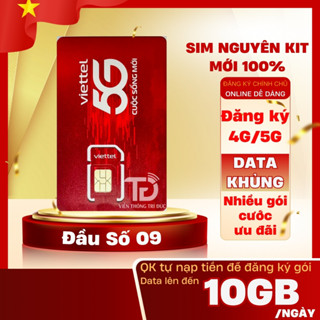 Sim 4G/5G Viettel Data 5G Tốc Độ Cao Lên Đến 20Gb/Ngày, Free Kho Ứng Dụng 5G, Video 4K, Chơi Game...