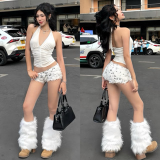  Áo Cổ Yếm Thun Mỏng 2 Lớp Tôn Dáng Áo Yếm Trắng Ôm Body Hack Eo Tôn Dáng Cho Nàng Đi chơi đi tiệc 