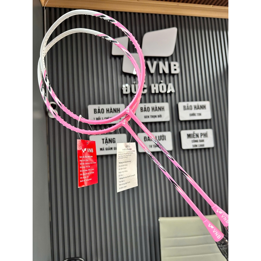 Vợt cầu lông VNB V200i Hồng chính hãng (Tặng kèm 2 quấn cán + túi)