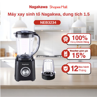 Máy xay sinh tố Nagakwa NEB3234, dung tích 1.5L, lưỡi dao inox chống rỉ, an toàn, bảo hành 12 tháng