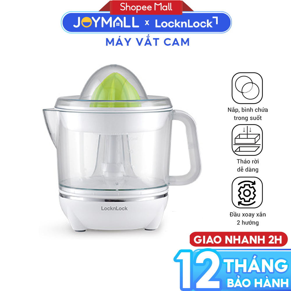 Máy Vắt Cam LocknLock EJJ231 Trắng Xanh Lá 700ml 40W, Hàng Chính Hãng, Xoay Ép 2 Chiều - JoyMall