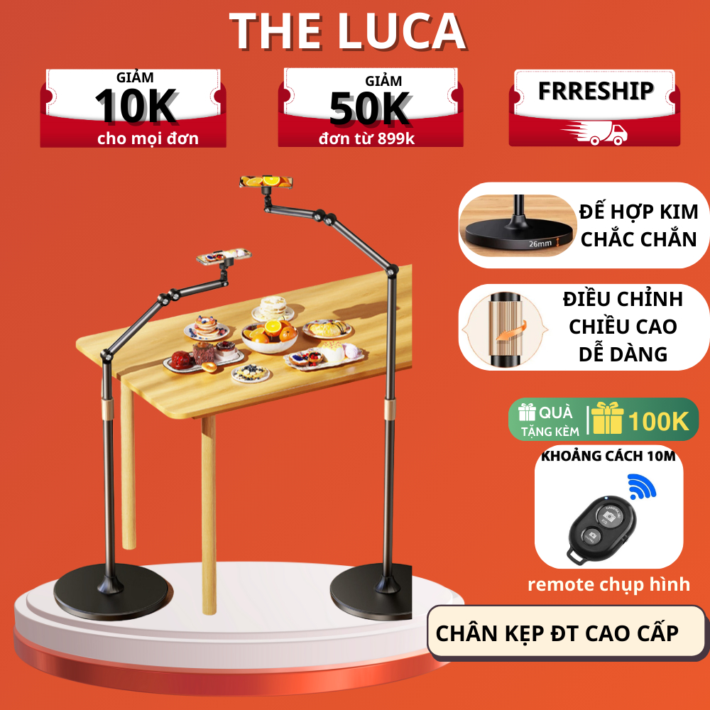 Giá đỡ điện thoại L0X3 Cao Cấp Chất Liệu Hợp Kim Nhôm, Xoay 360° Kẹp Livestream, Quay Video, Học Online