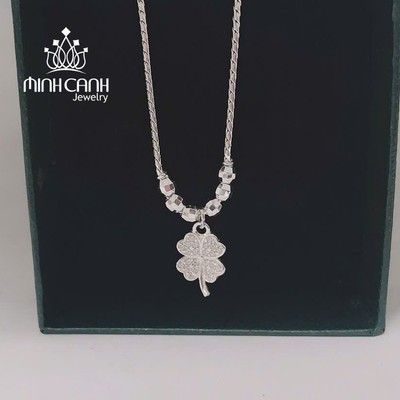 Dây Chuyền Bạc Cỏ 4 Lá Mix Bi Cho Bé Gái - Minh Canh Jewelry
