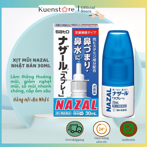 [Hàng Nội Địa] Xịt mũi Nazal Nhật Bản 30ml - Xịt Ngạt Mũi, Sổ Mũi, Xoang
