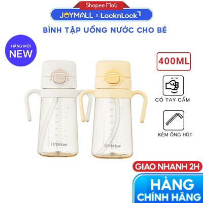 Bình Uống Nước Cho Bé PPSU LocknLock HAP916 400ml, Hàng Chính Hãng, Có Tay Cầm, Ống Hút - JoyMall