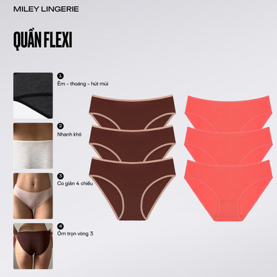 Combo 6 Quần Lót Cotton  Miley Lingerie Co Dãn 4 Chiều Flexi BCS40 ( Giao màu ngẫu nhiên)