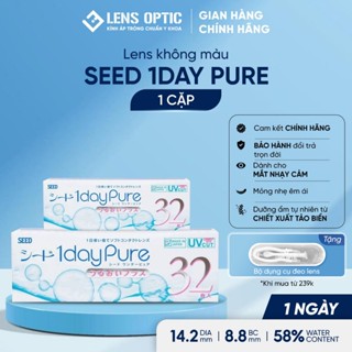 Kính Áp Tròng Seed 1Day Pure Không Màu – 1 Cặp Lens Trong Suốt Dùng 1 Ngày Có Độ Cận