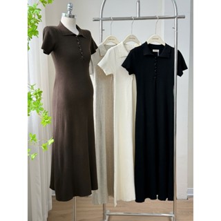 Váy len cổ polo, váy bầu chất len mềm mịn form dáng freesize <70kg thiết kế basic trẻ trung, năng đông VL070  BY L'AMME