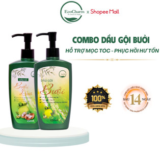 Dầu Gội Xả  thảo mộc Bưởi dừa giảm rụng, kích mọc tóc con dưỡng tóc, phục hồi Hư tổn Ecocharm 250ml