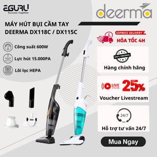 Máy Hút Bụi Cầm Tay Deerma DX115C / DX118C SEA - Công Suất 600W Lực Hút 15000PA - BH 12 tháng