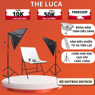 Đèn chụp ảnh sản phẩm softbox 50x70cm 150W chân cao cấp 2m1 - Ánh sáng mịn, chuyên dụng chụp ảnh sản phẩm,livestream