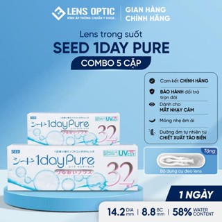 Kính áp tròng SEED 1 ngày không màu (combo 5 đôi), lens SEED 1day Pure - Lens Optic Hà Nội