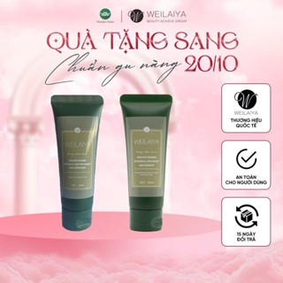 Cặp dầu gội đầu và dầu xả tóc thảo dược Weilaiya gừng hà thủ ô giúp dưỡng, đen và kích thích mọc tóc size du lịch 20ml