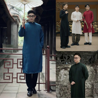 Áo Dài Nam Cách Tân Bê Tráp Mặc Tết Vải Tây Thi Mềm Khóa Lưng N10