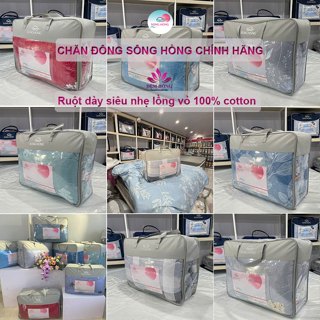  Chăn Đông Sông Hồng Ruột Siêu Nhẹ Siêu Bền Vỏ Chăn 100% cotton 