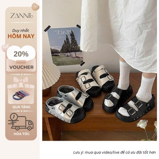  Dép Sandal Nữ Đế Cao 4.5cm Quai Ngang Dán Da Lộn Mềm Mại Nhiều Màu Sắc Thời Trang 