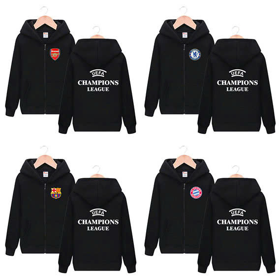 áo khoác in Logo Champions League Juventus C Luo Liverpool Hotspur Chelsea Real Madrid Manchester Un