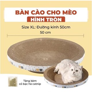  Ổ CÀO GIẤY CARTON HÌNH TRÒN CHO MÈO BÀN CÀO MÓNG CHO MÈO HÌNH TRÒN - SIZE 30-50CM 