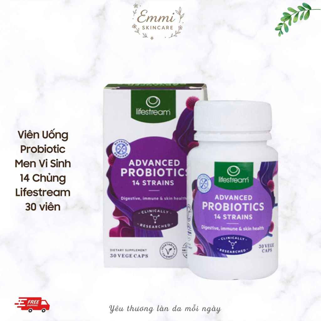 [Công Ty] Viên Uống Probiotic Men Vi Sinh 14 Chủng Lifestream Advanced Probiotics New Zealand 30 viê