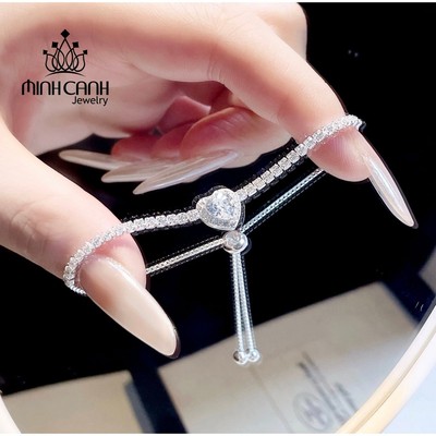 Lắc Tay Bạc Nữ Kiểu Dây Rút Đính Đá Cá Tính Mẫu Mới - Minh Canh Jewelry