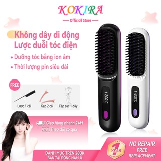 KOKIRA Lược Chải Tóc Điện Ion 4000mAh 3 chế độ nhiệt công nghệ ion âm mật độ tỷ Âm Lược Duỗi Thẳng