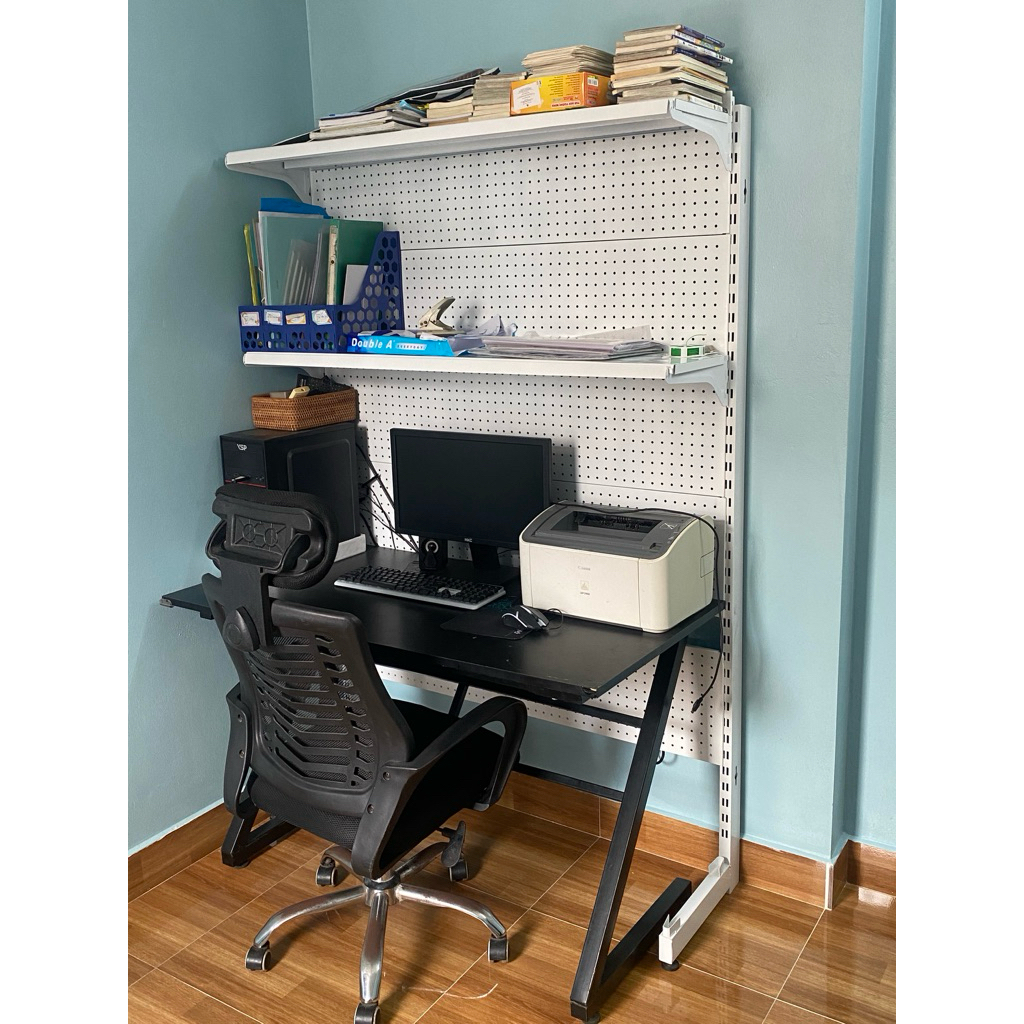 Kệ để phía trước bàn học, bàn làm việc ( Cao 1m8 x Rộng 40cm x 2 tầng trên x 10 móc ) - KHÔNG GỒM BÀ