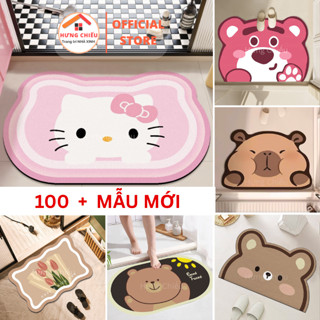 Thảm lau chân thấm nước nhà bếp, thảm chùi chân chống trượt nhà tắm capybara labubu Hưng Chiếu ED01