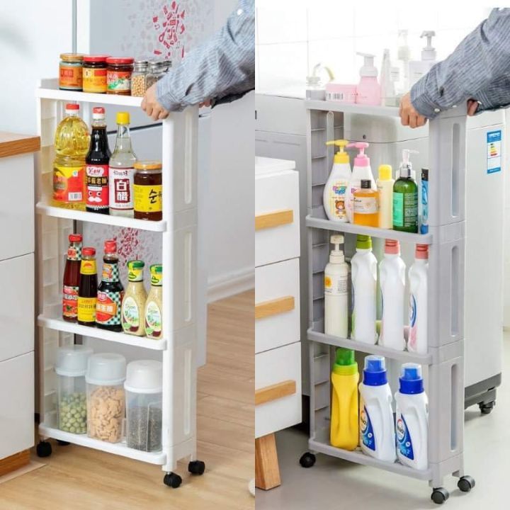 Kệ Góc Hẹp Di Động 3,4 Tầng Tiết Kiệm Diện Tích, Bánh Xe Đẩy Tiện Lợi