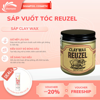  Sáp vuốt tóc nam tạo kiểu tóc REUZEL CLAY WAX  siêu giữ nếp bản cao cấp lọ thủy tinh 