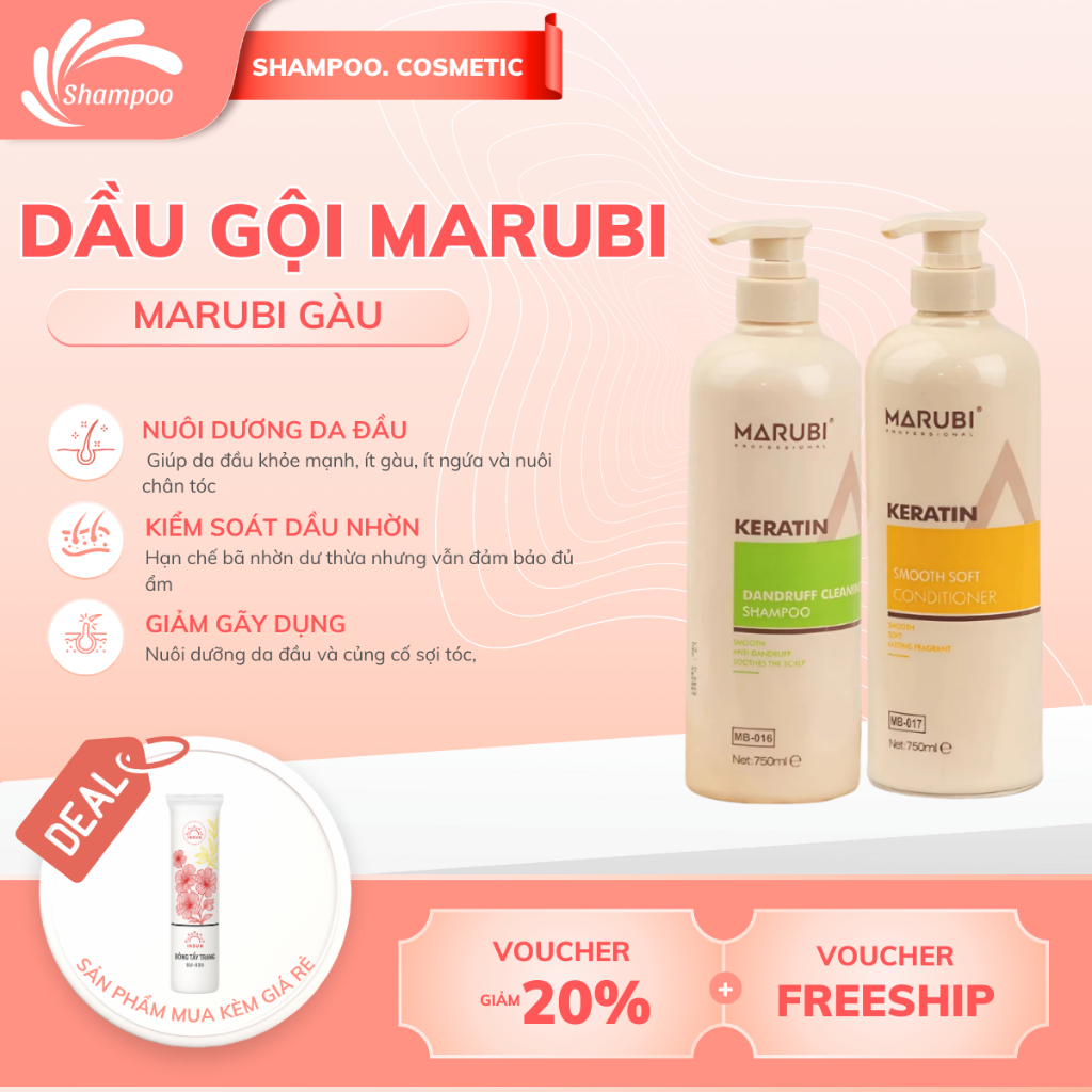 Dầu gội MARUBI 750ml chống gàu mềm mượt thơm mát Chính Hãng