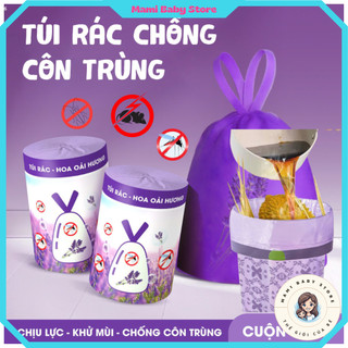 Túi Rác Thơm Oải Hương – Túi Đựng Rác Có Dây Rút, Bền Bỉ, Ngăn Mùi & Xua Côn Trùng
