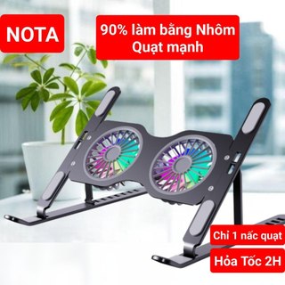  Đế Tản Nhiệt Laptop Quạt Mạnh Có Led Dành Cho Máy Tính Từ 12 inch Đến 17.6 inch Quạt Tản Nhiệt To Chạy Êm 