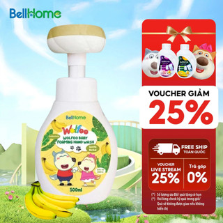 Bọt rửa tay cho bé Wolfoo Baby Bellhome Dịu nhẹ, kháng khuẩn, Bảo vệ da Tạo thói quen vệ sinh từ sớm