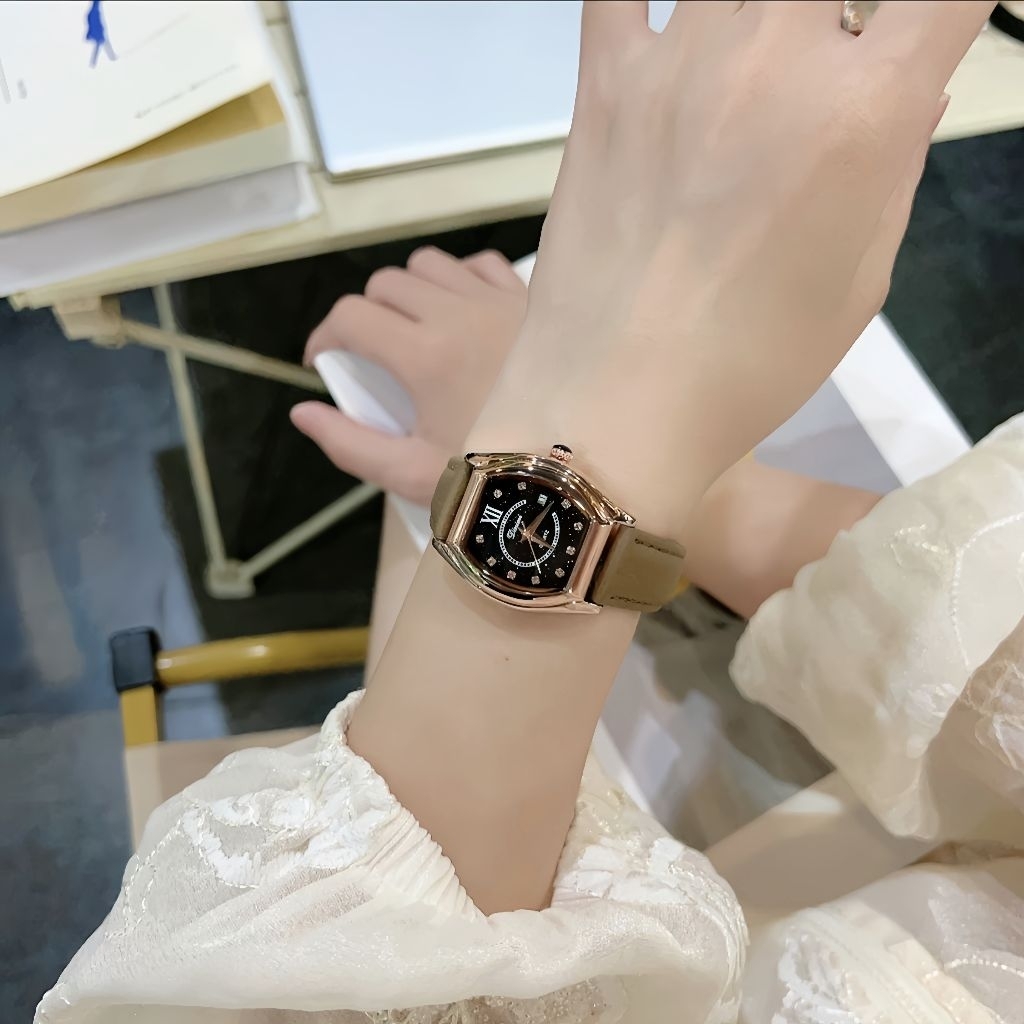 Đồng Hồ Dinimi Nữ Khóa Thông Minh Mặt Oval Đen ( 3 màu )