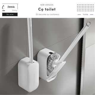  Chổi cọ nhà vệ sinh FEEKA thiết kế thông minh chống cộm tay tích hợp kẹp gắp chổi chà sàn phòng tắm và toilet 