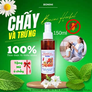  Ủ Chấy. Dầu Gội Diệt Chấy Thảo Dược BONIMI 150ml. Dầu Gội Chí. Hết Chấy Trí Và Trứng. Xịt Chấy Trí 