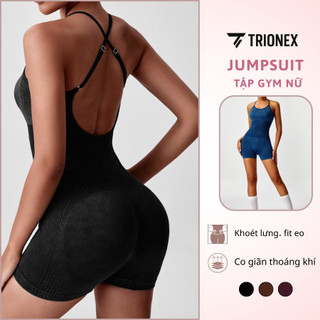   K175  Jumpsuit Nữ Thời Trang Jum Tập Gym Có Mút Bộ Liền Thân Tập Gym Yoga TRIONEX 