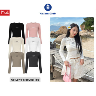 Áo thun dài tay nữ Long-sleeved Top in Marque Calem.Club chất liệu thoáng mát ôm body