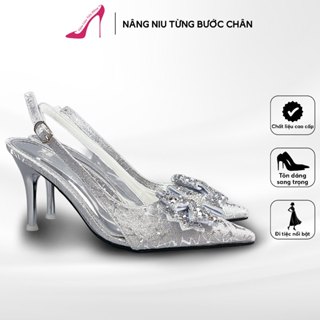  Giày Cao Gót Nữ Kim Tuyến Bling Trang Trí Nơ Cánh Tiên Lấp Lánh Sang Trọng – Tiệm Giày Tiểu Hồng  TH35  