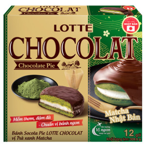 Bánh Socola Pie LOTTE CHOCOLAT vị Trà xanh Matcha