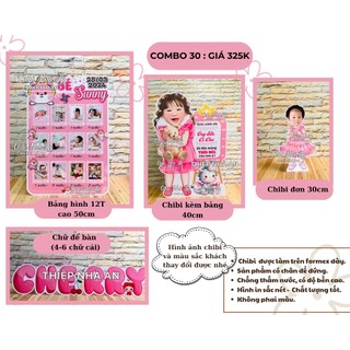 COMBO CHIBI TRANG TRÍ SINH NHẬT Bé Trai, Bé Gái – Hàng Đẹp, Có Chân Đế Đứng.