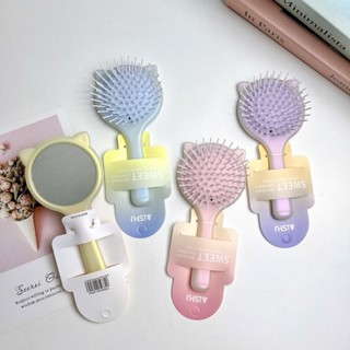  Lược Chải Tóc Kèm Gương Tai Mèo Sweet Pastel Dễ Thương - Lược Massage Da Đầu - Vừa Chải Tóc Vừa Trang Điểm 