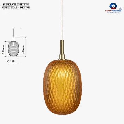 Đèn thả thủy tinh bí đao Sang trọng & nghệ thuật cho phòng khách, bàn ăn, quán cafe decor hiện đại