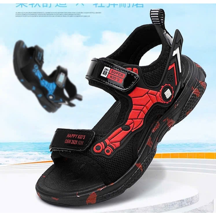 Dép Sandal Cho Bé, Dép Quai Hậu Phong Cách Năng Động, Sandal 2 Quai Dán Hình Siêu Nhân Nhện Mã DP101