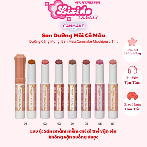  Son Dưỡng Môi Có Màu Canmake Muchi Puru Tint Căng Mọng Bền Màu Và Má Hồng Canmake CL01 