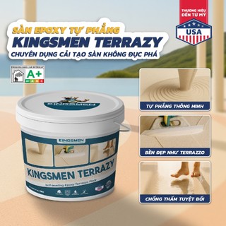   1KG  Sơn sàn tự san phẳng cát màu Epoxy Kingsmen Terrazy cải tạo sàn không đục phá chống thấm không bụi bền đẹp 