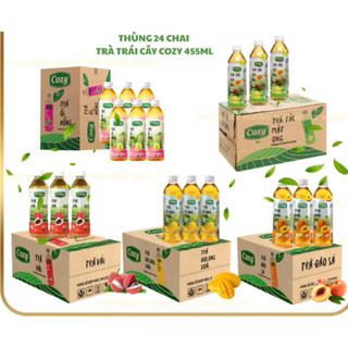 Thùng Trà Cozy Trái Cây Tắc Mật Ong / Vải / Đào Xả/Olong Xoài 24chai x455ml