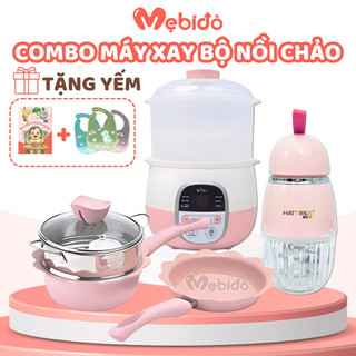  Combo Máy Xay Bộ Nồi Chảo Hoa  Nồi Nấu Chậm Ăn Dặm Cho Bé - Shop Mẹ Bí Đỏ 