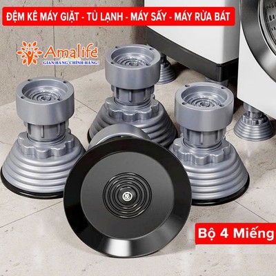 (Loại 1) Bộ 4 Chân Chống Rung Cho Máy Giặt, Tủ Lạnh, Bếp Ga - Chân Kê Tăng Giảm Chiều Cao, Đế Cao Su Chống Rung, Trượt
